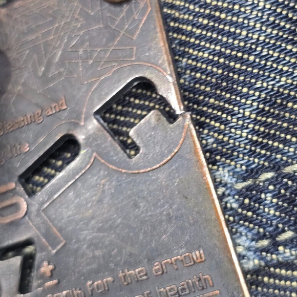 Projek Raw Jeans Mens 34x33 Blue Straight Dark Wash Whiskers Biker Punk - Picture 10 of 15